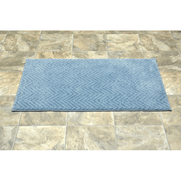 Ebern Designs Azriel Rectangle Nylon NonSlip Chevron Bath Rug Wayfair